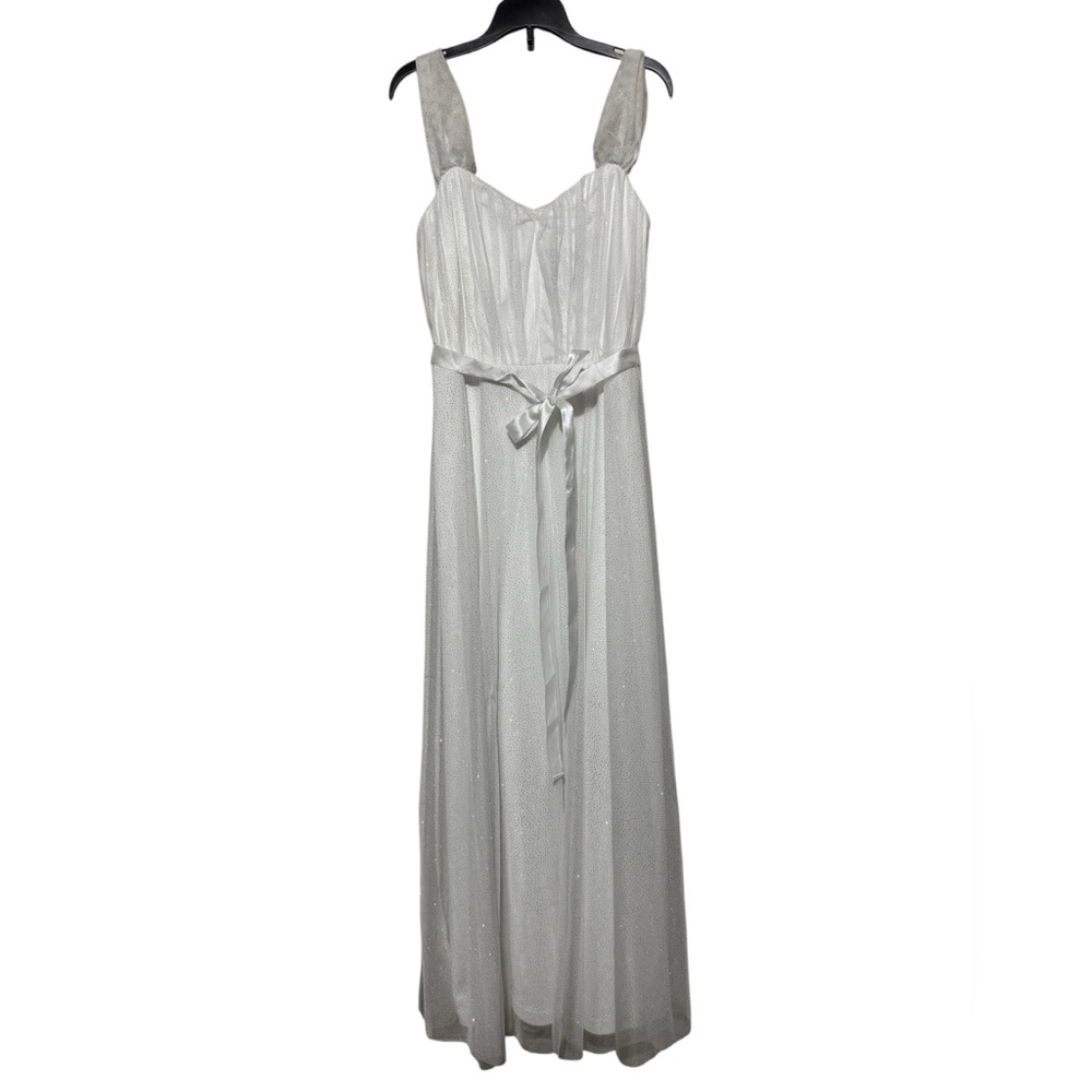 Lovely Grace White Sparkle Glitter Mesh Dress‎ Medium Wedding Bridal Reception